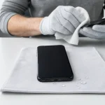 iPhone being dried at a professional repair bench after water exposure