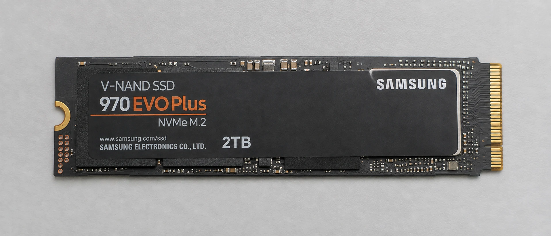 Illustration of an M.2 NVMe SSD on an antistatic work surface